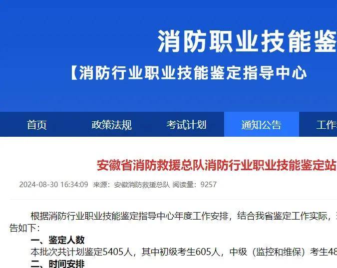 安徽消防设施操作员证报考官网及入口2025年